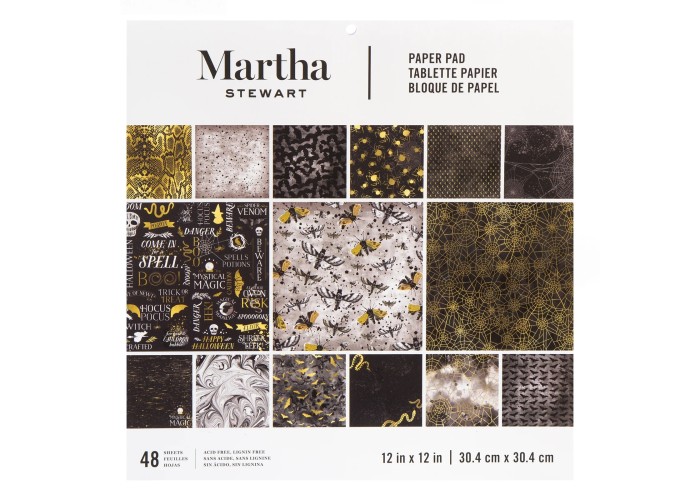 Σετ Χαρτόνια Χειροτεχνίας Martha Stewart • pieces Black & gold 30cm X 30cm 48φ 170gsm Σετ Χαρτόνια Χειροτεχνίας Martha Stewart • pieces Black & gold 30cm X 30cm 48φ 170gsm