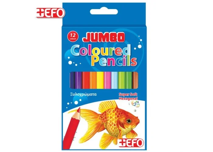 Ξυλομπογιές Jumbo ( Χοντρές ) 12 χρώματα