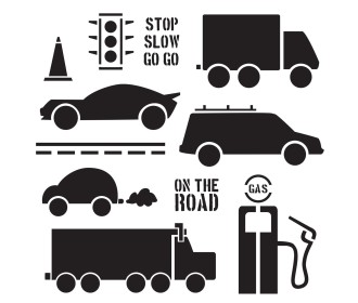 Στένσιλ 15x15cm on the road Στένσιλ 15x15cm on the road