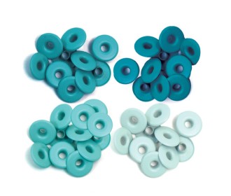 We R Memory Keepers Wide eyelets Aqua 40τεμ