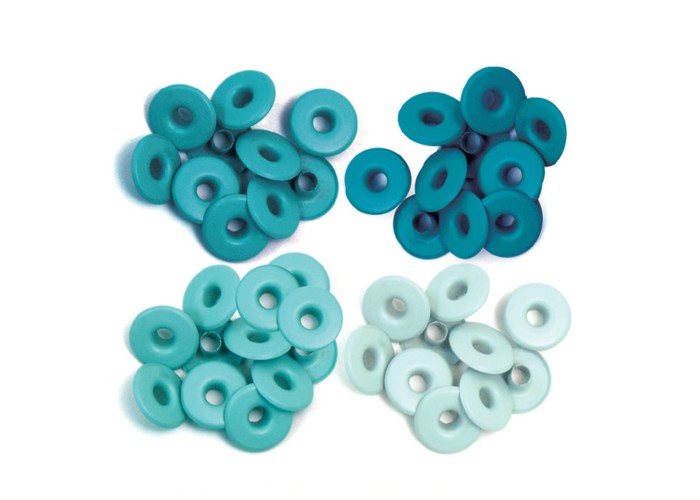 We R Memory Keepers Wide eyelets Aqua 40τεμ We R Memory Keepers Wide eyelets Aqua 40τεμ