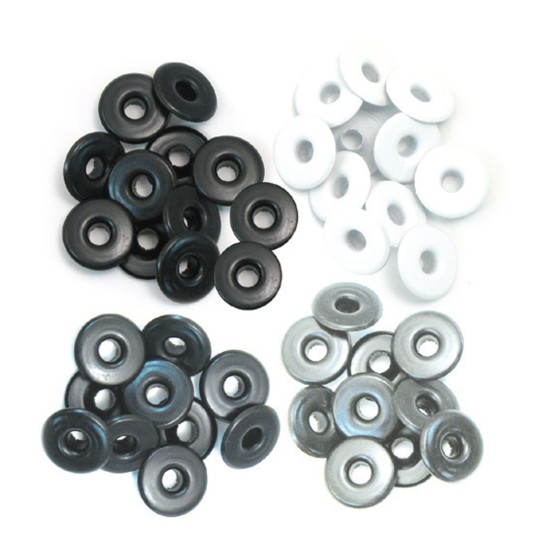 We R Memory Keepers Wide eyelets Grey 40τεμ We R Memory Keepers Wide eyelets Grey 40τεμ