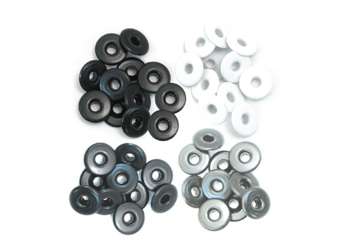 We R Memory Keepers Wide eyelets Grey 40τεμ