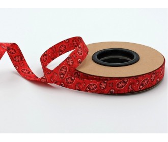ΚΟΡΔΕΛΑ Νο5806D ΕΚΤΥΠΩΣΗ ΔΥΟ ΟΨΕΙΣ 15ΜΜ RED WITH BLACK PAISLEY ΚΟΡΔΕΛΑ Νο5806D ΕΚΤΥΠΩΣΗ ΔΥΟ ΟΨΕΙΣ 15ΜΜ RED WITH BLACK PAISLEY