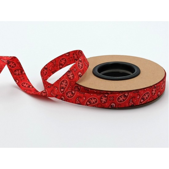 ΚΟΡΔΕΛΑ Νο5806D ΕΚΤΥΠΩΣΗ ΔΥΟ ΟΨΕΙΣ 15ΜΜ RED WITH BLACK PAISLEY ΚΟΡΔΕΛΑ Νο5806D ΕΚΤΥΠΩΣΗ ΔΥΟ ΟΨΕΙΣ 15ΜΜ RED WITH BLACK PAISLEY