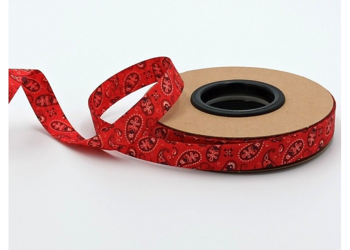 ΚΟΡΔΕΛΑ Νο5806D ΕΚΤΥΠΩΣΗ ΔΥΟ ΟΨΕΙΣ 15ΜΜ RED WITH BLACK PAISLEY ΚΟΡΔΕΛΑ Νο5806D ΕΚΤΥΠΩΣΗ ΔΥΟ ΟΨΕΙΣ 15ΜΜ RED WITH BLACK PAISLEY