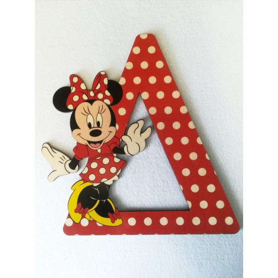 Μονόγραμμα Minnie εκτύπωση σε ξύλο Μονόγραμμα Minnie εκτύπωση σε ξύλο