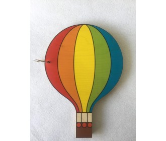 Βιβλίο Ευχών Αερόστατο Με Έγχρωμη Εκτύπωση Σε Ξύλο 30cm 15φύλλα ( 30 σελίδες) + διακοσμητικό όνομα + Κάνε μια ευχή 