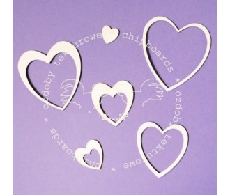 Chipboard καρδιές 6τεμ 3-7cm Chipboard καρδιές 6τεμ 3-7cm