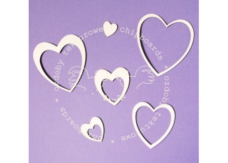 Chipboard καρδιές 6τεμ 3-7cm Chipboard καρδιές 6τεμ 3-7cm
