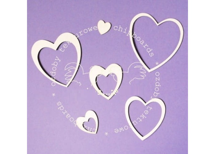 Chipboard καρδιές 6τεμ 3-7cm Chipboard καρδιές 6τεμ 3-7cm