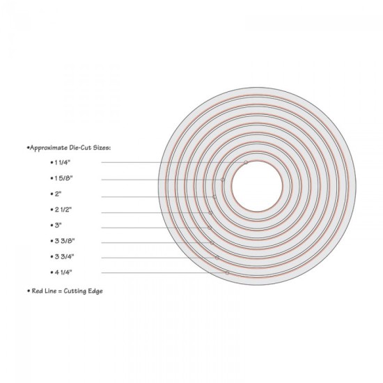 Sizzix Framelits Die Set - Circles - 8τεμ Sizzix Framelits Die Set - Circles - 8τεμ