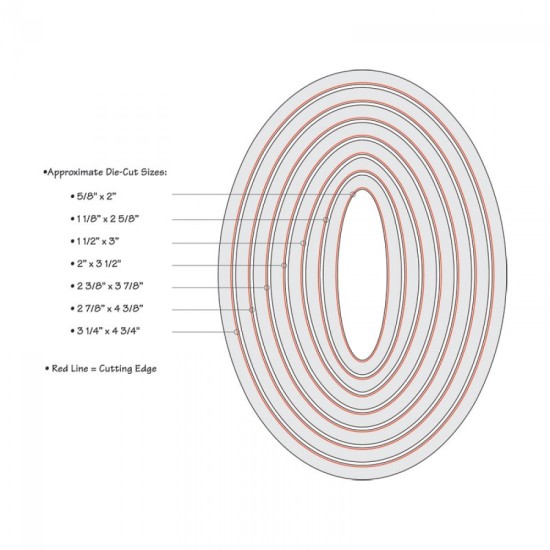 Sizzix Framelits Die Set - Ovals - 7τεμ Sizzix Framelits Die Set - Ovals - 7τεμ