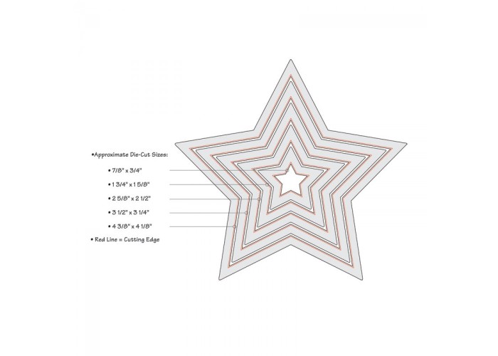Sizzix Framelits Die Set - Stars - 5τεμ Sizzix Framelits Die Set - Stars - 5τεμ