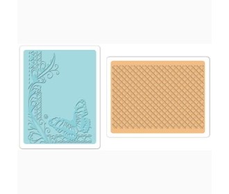 Sizzix Textured Impr. Embossing. Folders 2PK - Butterfly Lattice Set Sizzix Textured Impr. Embossing. Folders 2PK - Butterfly Lattice Set
