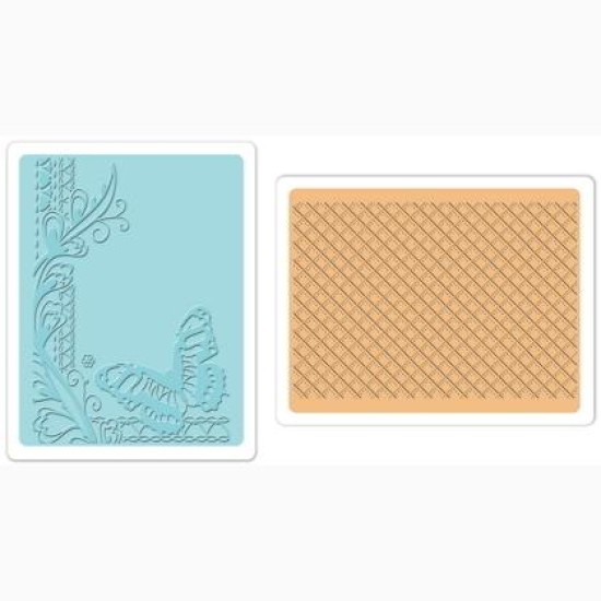 Sizzix Textured Impr. Embossing. Folders 2PK - Butterfly Lattice Set Sizzix Textured Impr. Embossing. Folders 2PK - Butterfly Lattice Set