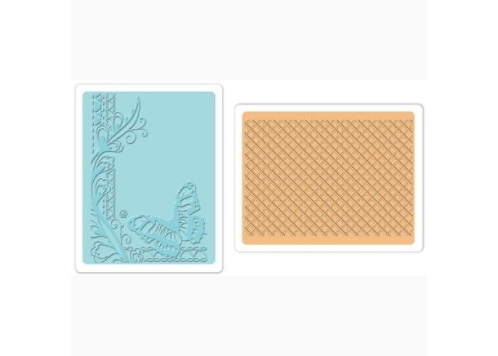 Sizzix Textured Impr. Embossing. Folders 2PK - Butterfly Lattice Set Sizzix Textured Impr. Embossing. Folders 2PK - Butterfly Lattice Set
