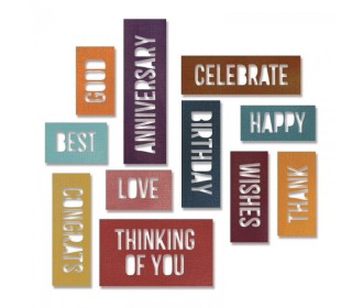 Thinlits Die Set 13τεμ Celebration Words- Sizzix Thinlits Die Set 13τεμ Celebration Words- Sizzix