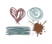Die Set 4PK - Scribbles & Splat - Sizzix Die Set 4PK - Scribbles & Splat - Sizzix
