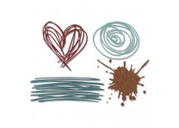 Die Set 4PK - Scribbles & Splat - Sizzix Die Set 4PK - Scribbles & Splat - Sizzix