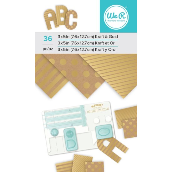 Σετ χαρτόνια We R Memory Keepers kraft - gold foil Σετ χαρτόνια We R Memory Keepers kraft - gold foil