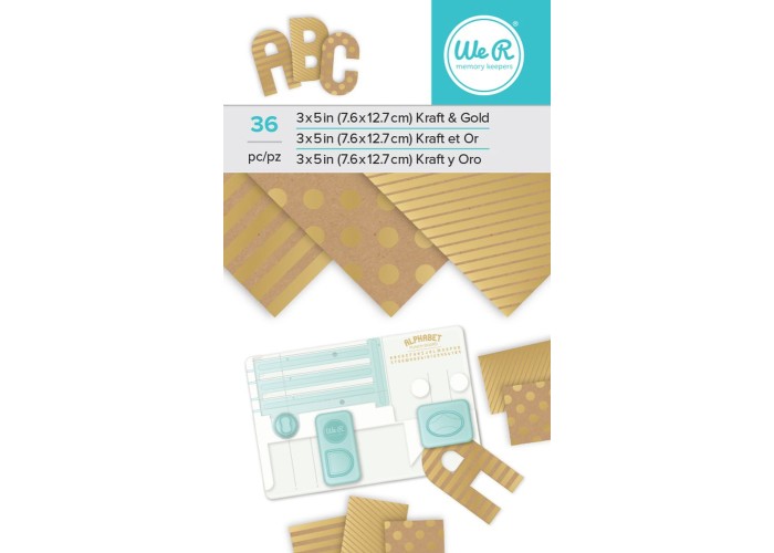 Σετ χαρτόνια We R Memory Keepers kraft - gold foil Σετ χαρτόνια We R Memory Keepers kraft - gold foil