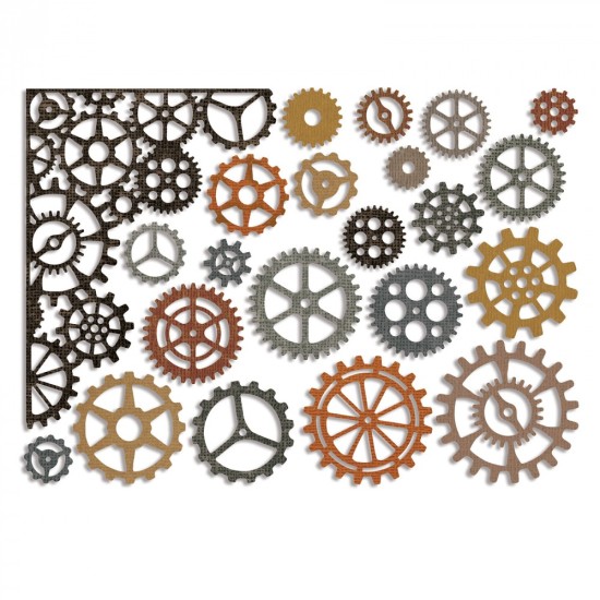 Thinlits Die Set Gearhead - 22ΤΕΜ - Sizzix Thinlits Die Set Gearhead - 22ΤΕΜ - Sizzix