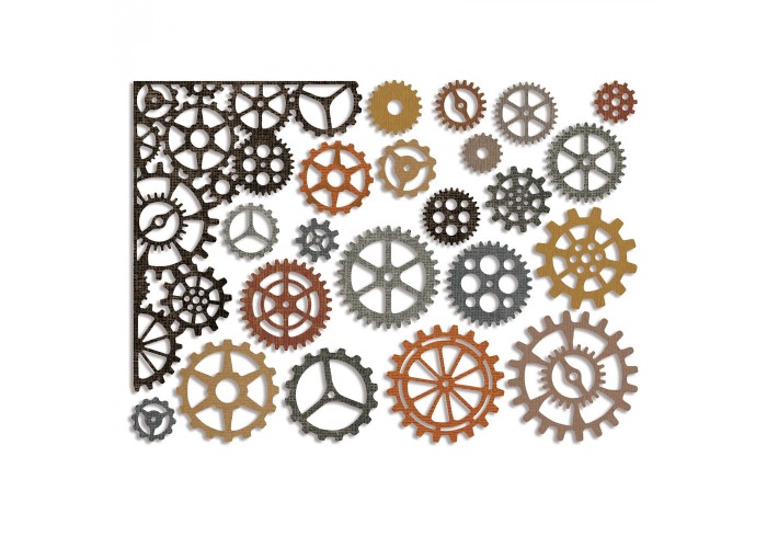 Thinlits Die Set Gearhead - 22ΤΕΜ - Sizzix Thinlits Die Set Gearhead - 22ΤΕΜ - Sizzix