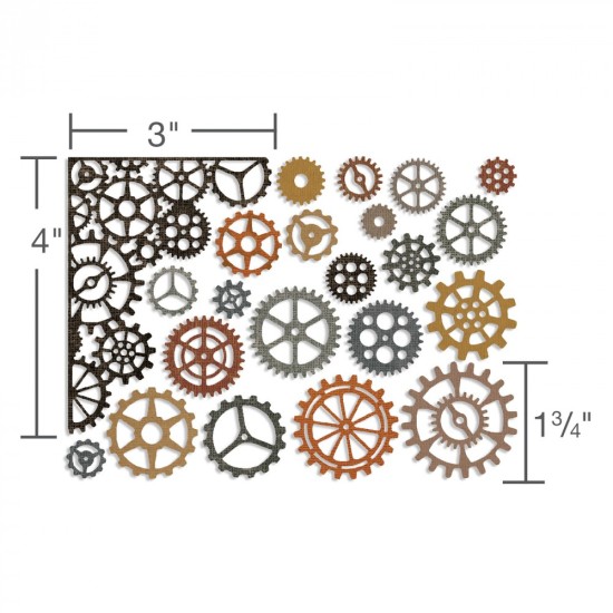 Thinlits Die Set Gearhead - 22ΤΕΜ - Sizzix Thinlits Die Set Gearhead - 22ΤΕΜ - Sizzix