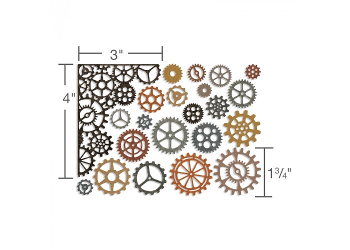 Thinlits Die Set Gearhead - 22ΤΕΜ - Sizzix Thinlits Die Set Gearhead - 22ΤΕΜ - Sizzix