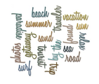 Thinlits Die Set 18τεμ Vacation Words: Script by Tim Holtz - Sizzix Thinlits Die Set 18τεμ Vacation Words: Script by Tim Holtz - Sizzix
