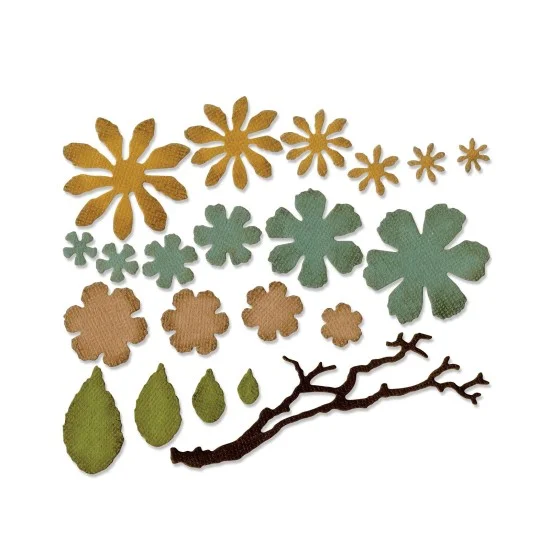 Sizzix Thinlits  - Small Tattered Florals 21τεμ