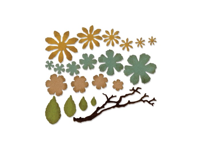 Sizzix Thinlits  - Small Tattered Florals 21τεμ