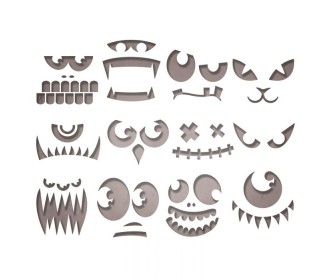 Sizzix Thinlits Die Set 12τεμ - Frightening Faces Sizzix Thinlits Die Set 12τεμ - Frightening Faces
