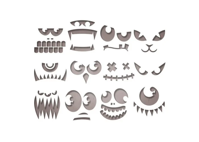 Sizzix Thinlits Die Set 12τεμ - Frightening Faces