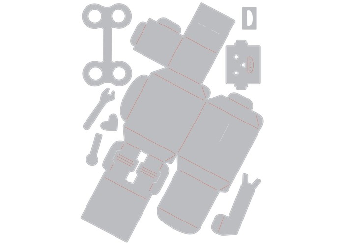 Sizzix Thinlits Die Set 8PK - 3-D Robot Sizzix Thinlits Die Set 8PK - 3-D Robot