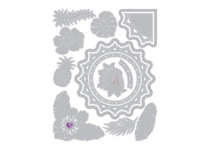 Sizzix Thinlits Die Set Tropical Elements 15τεμ Sizzix Thinlits Die Set Tropical Elements 15τεμ