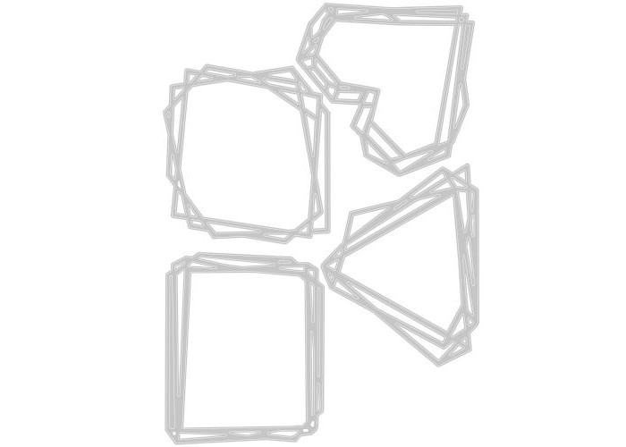 Sizzix Thinlits Die Set 4PK Geo Frames by Tim Holtz Sizzix Thinlits Die Set 4PK Geo Frames by Tim Holtz