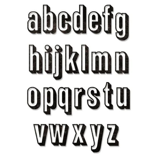 Sizzix Thinlits Die Set 26PK Alphanumeric Shadow Lower by Tim Holtz
