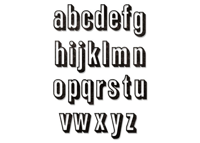 Sizzix Thinlits Die Set 26PK Alphanumeric Shadow Lower by Tim Holtz
