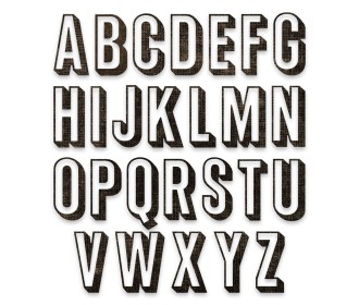 Sizzix Thinlits Die Set 26PK Alphanumeric Shadow Upper by Tim Holtz Sizzix Thinlits Die Set 26PK Alphanumeric Shadow Upper by Tim Holtz