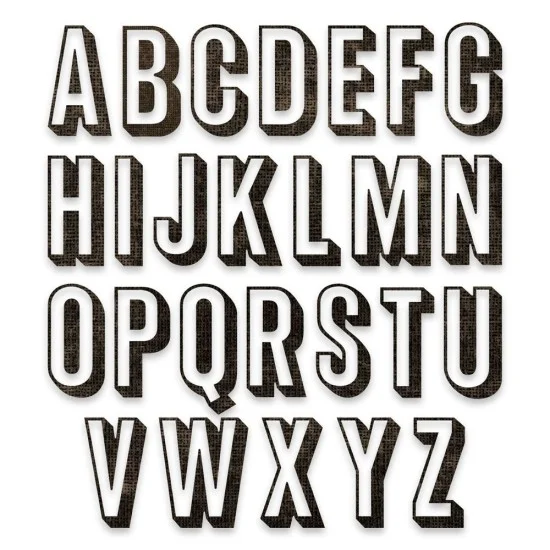 Sizzix Thinlits Die Set 26PK Alphanumeric Shadow Upper by Tim Holtz