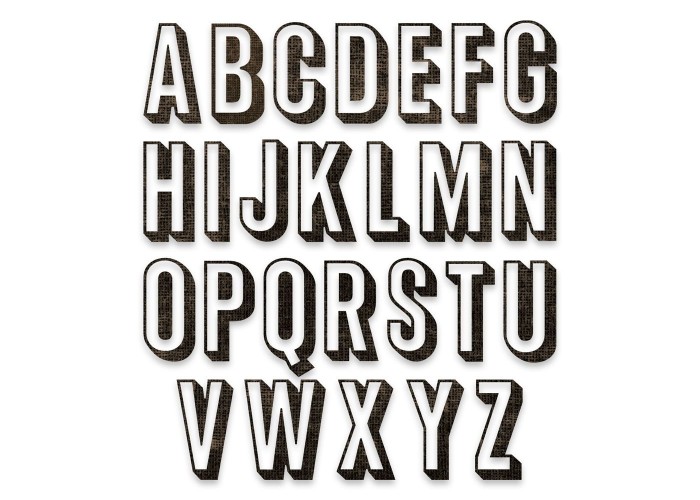 Sizzix Thinlits Die Set 26PK Alphanumeric Shadow Upper by Tim Holtz