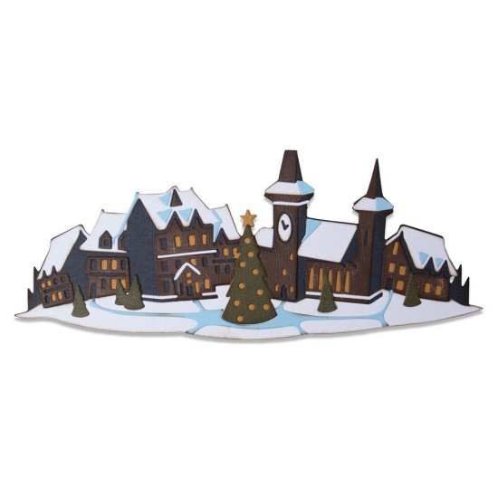 Sizzix Thinlits Die Set 7PK Holiday Village Colorize by Tim Holtz Sizzix Thinlits Die Set 7PK Holiday Village Colorize by Tim Holtz