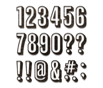Sizzix Thinlits Die Set 21PK Alphanumeric Shadow Numbers by Tim Holtz Sizzix Thinlits Die Set 21PK Alphanumeric Shadow Numbers by Tim Holtz