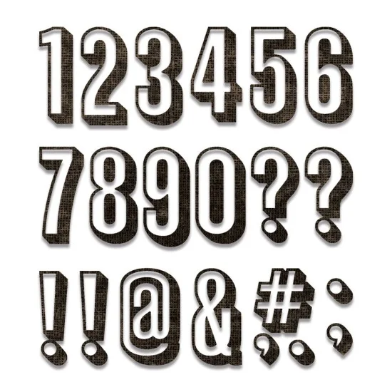 Sizzix Thinlits Die Set 21PK Alphanumeric Shadow Numbers by Tim Holtz