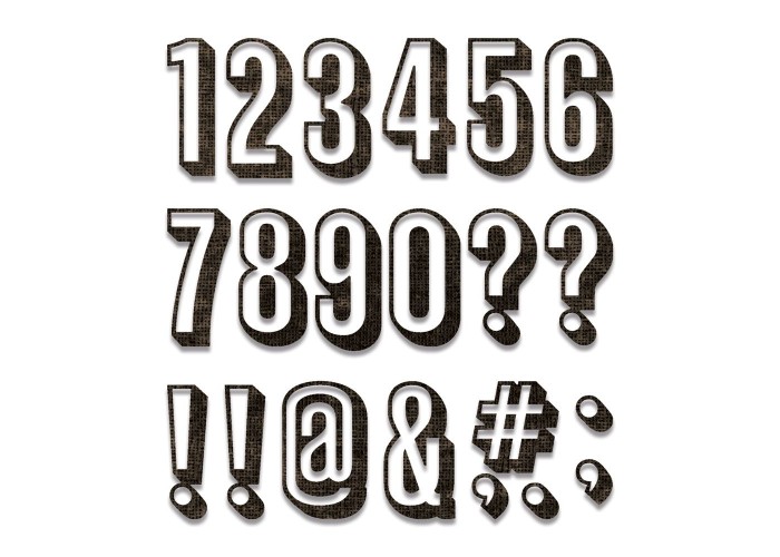 Sizzix Thinlits Die Set 21PK Alphanumeric Shadow Numbers by Tim Holtz