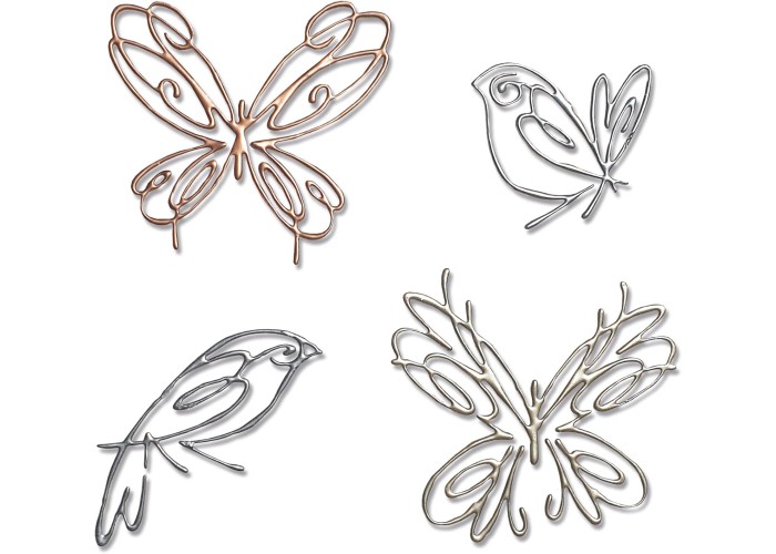 Sizzix Thinlits Set 4PK Flight of Fancy by Pete Hughes Sizzix Thinlits Set 4PK Flight of Fancy by Pete Hughes