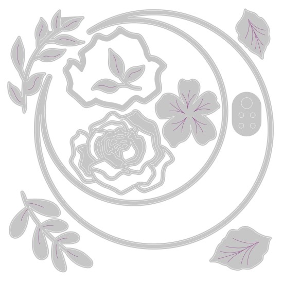 Thinlits Die Set 10PK Floral Crescent Moon Frame by Lisa Jones Thinlits Die Set 10PK Floral Crescent Moon Frame by Lisa Jones