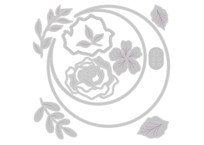 Thinlits Die Set 10PK Floral Crescent Moon Frame by Lisa Jones Thinlits Die Set 10PK Floral Crescent Moon Frame by Lisa Jones